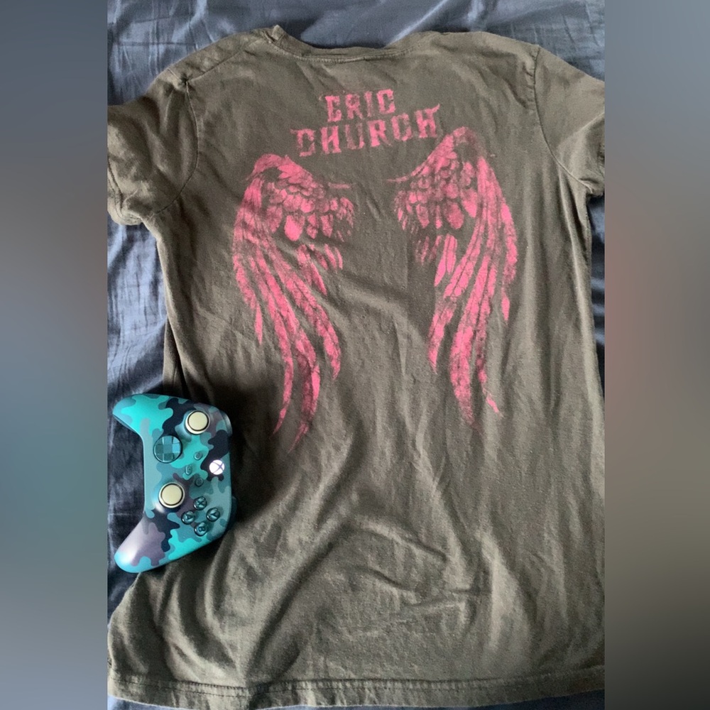 Tultex Brown and Pink Short Sleeve Tee - Picture 2 of 3